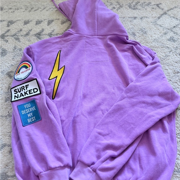 Aviator Nation VINTAGE PATCH ZIP HOODIE RELAXED & JOGGERS- NEON PURPLE - Picture 6 of 10